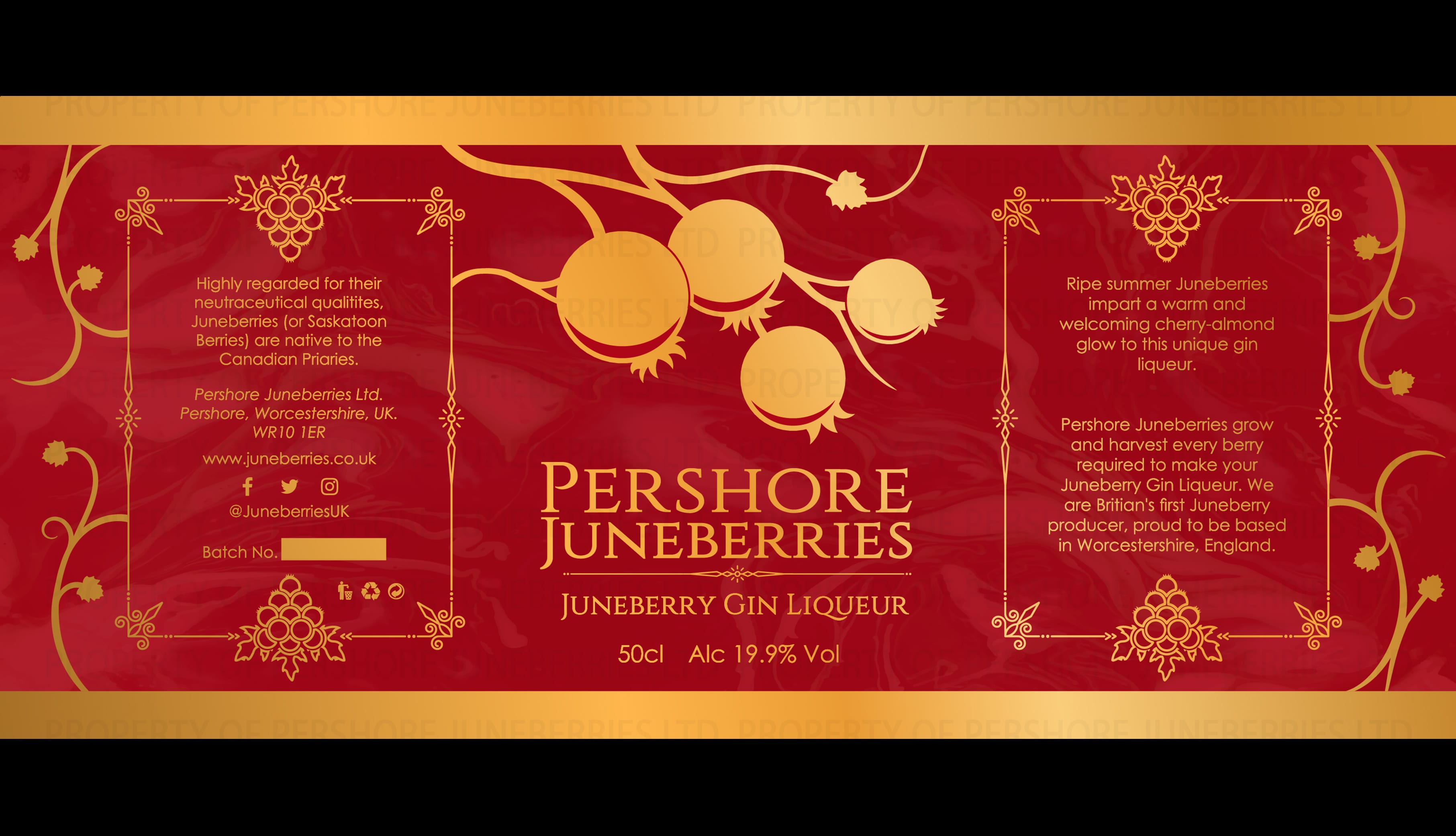 Pershore Juneberries - Gin Labels Design