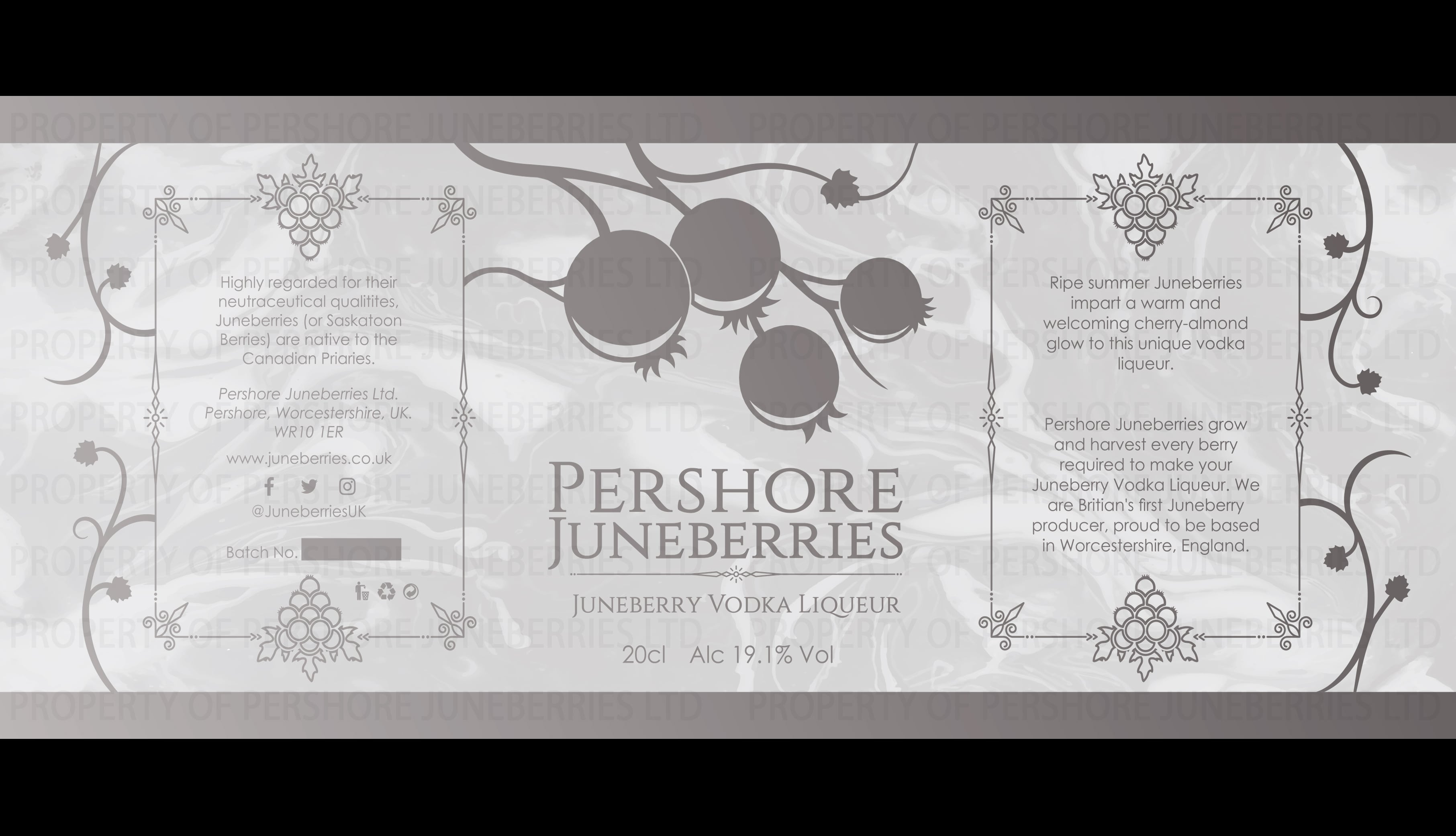 Pershore Juneberries - Vodka Labels Design